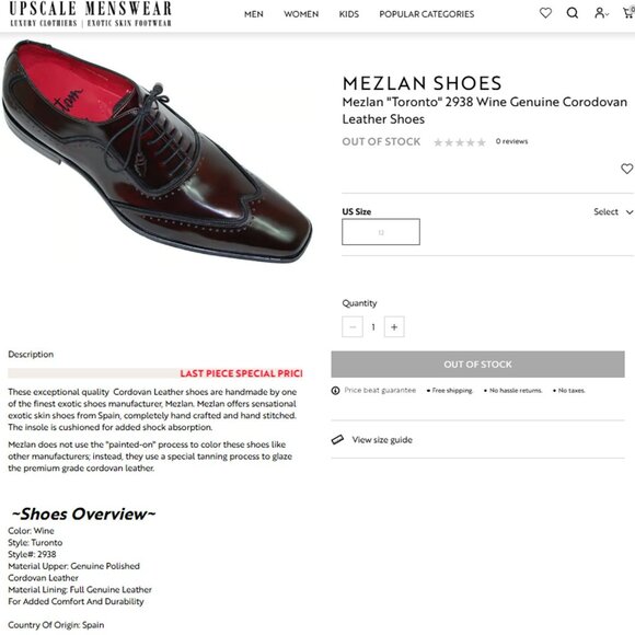 Mezlan Custom Mens 11.5 Brown Polished Leather Wingtip Oxfords Dress Shoes Spain - Picture 9 of 15